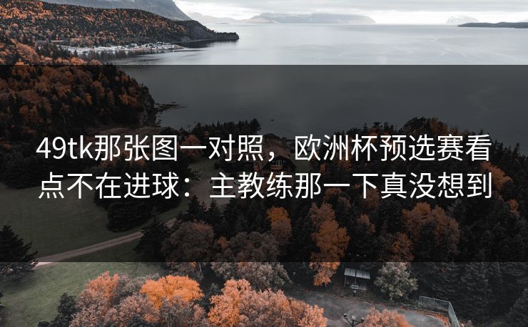 49tk那张图一对照，欧洲杯预选赛看点不在进球：主教练那一下真没想到